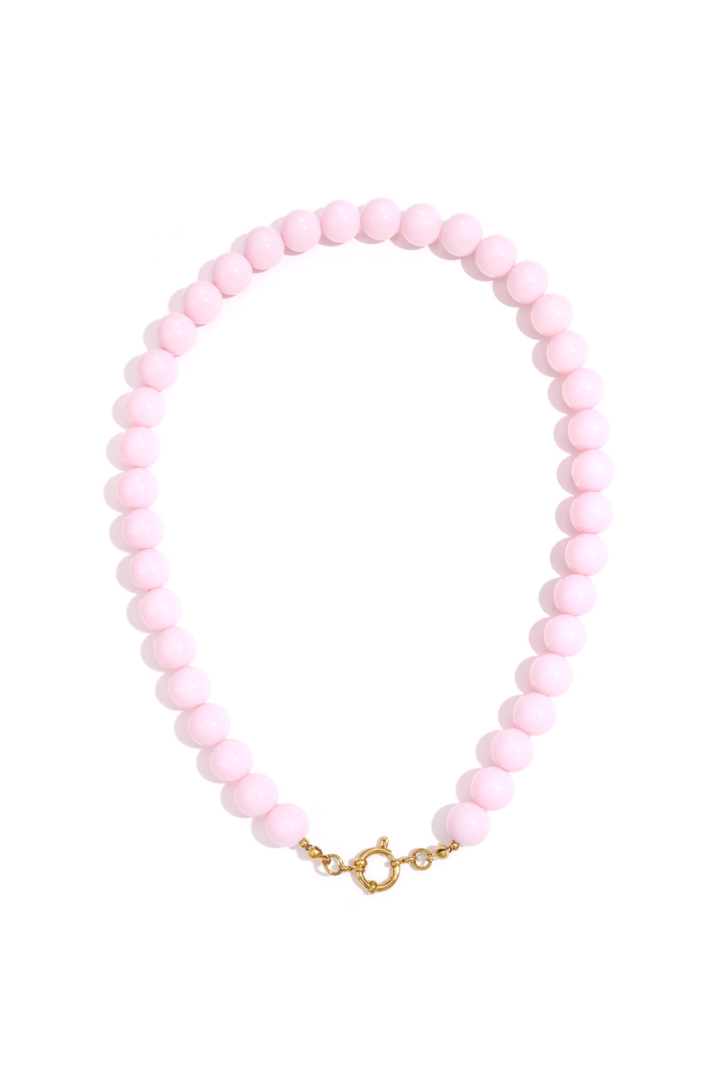 Kralenketting met sluiting aan de voorkant – 12 mm - licht roze