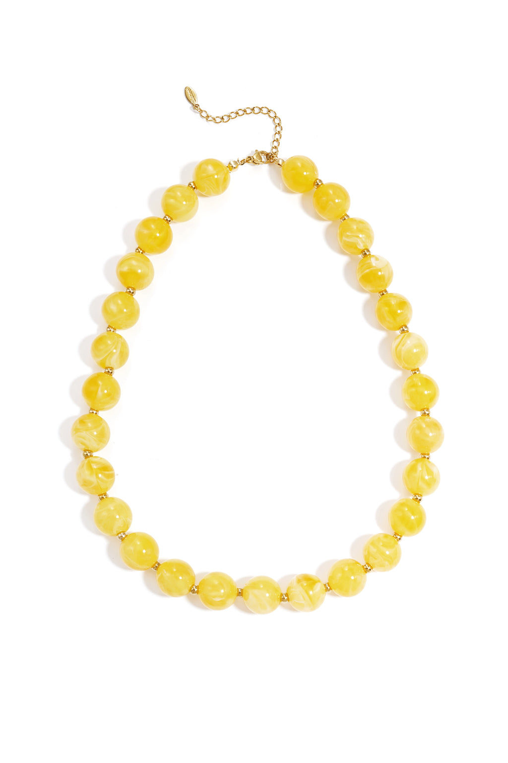 Kralenketting met goude kraaltjes 13.5mm