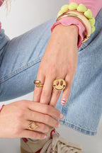 Getextureerde dubbele cirkel oorbellen