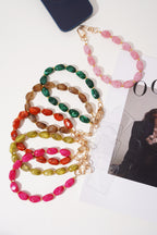 Telefoonkoord met kralen – Casual acryl – Dagelijks draagbaar - meer kleuren als voorbeeld bij elkaar