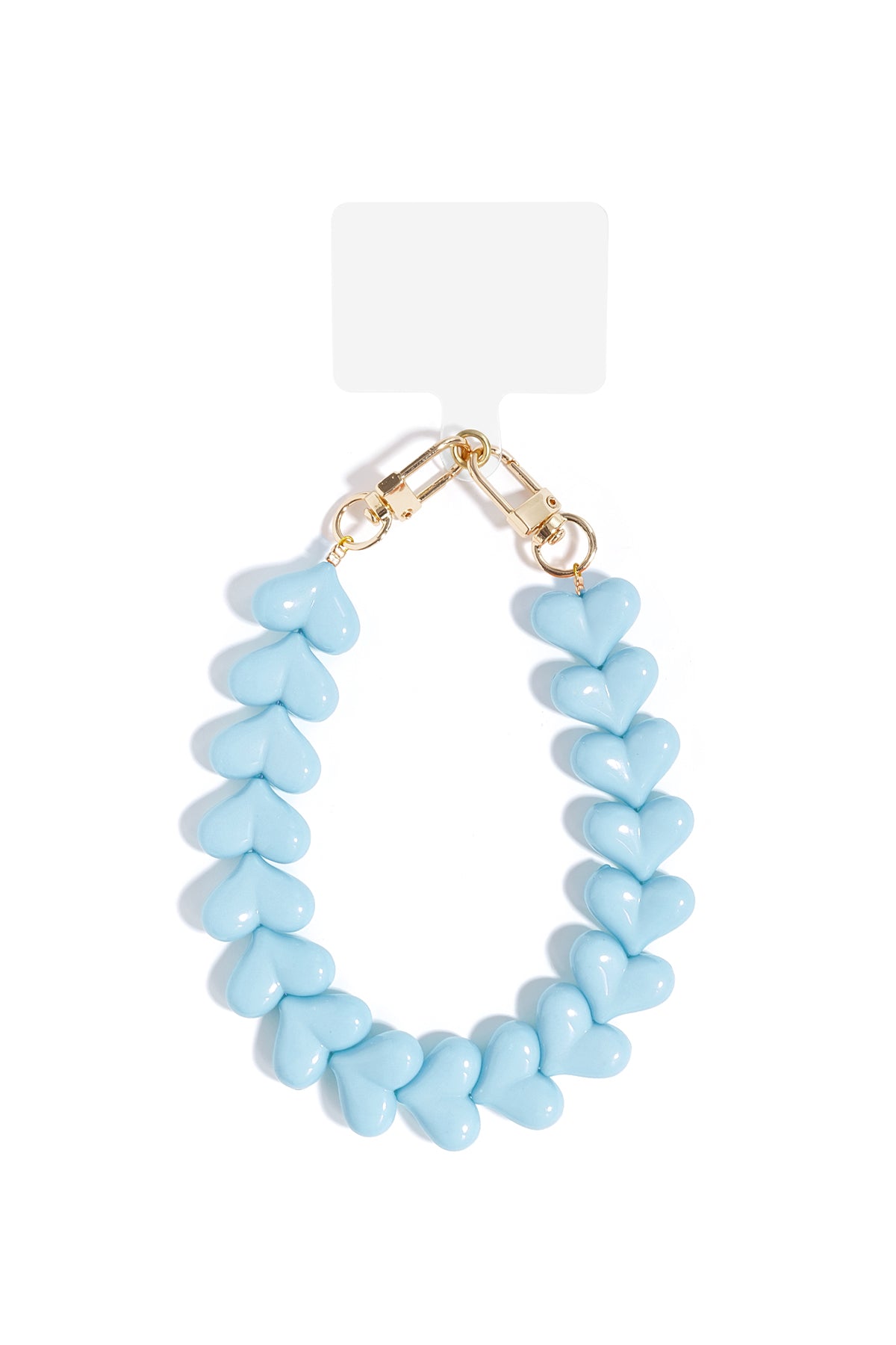 Telefoonketting met hartjes - blauw