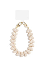 Telefoonketting met hartjes - wit