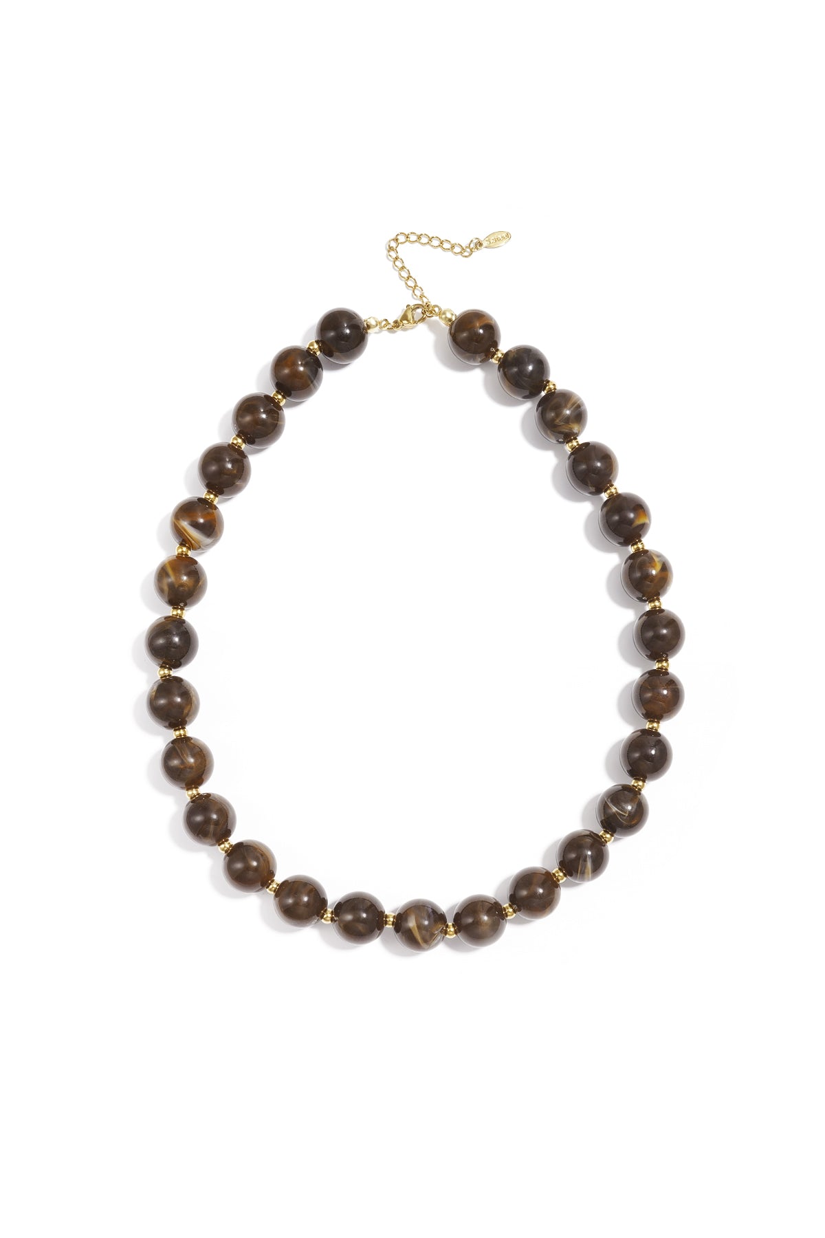Kralenketting met goude kraaltjes 13.5mm