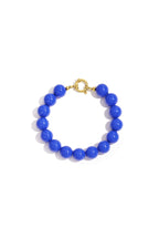 Armband met middelgrote kralen en sluiting aan de voorkant – 12 mm - donker blauw