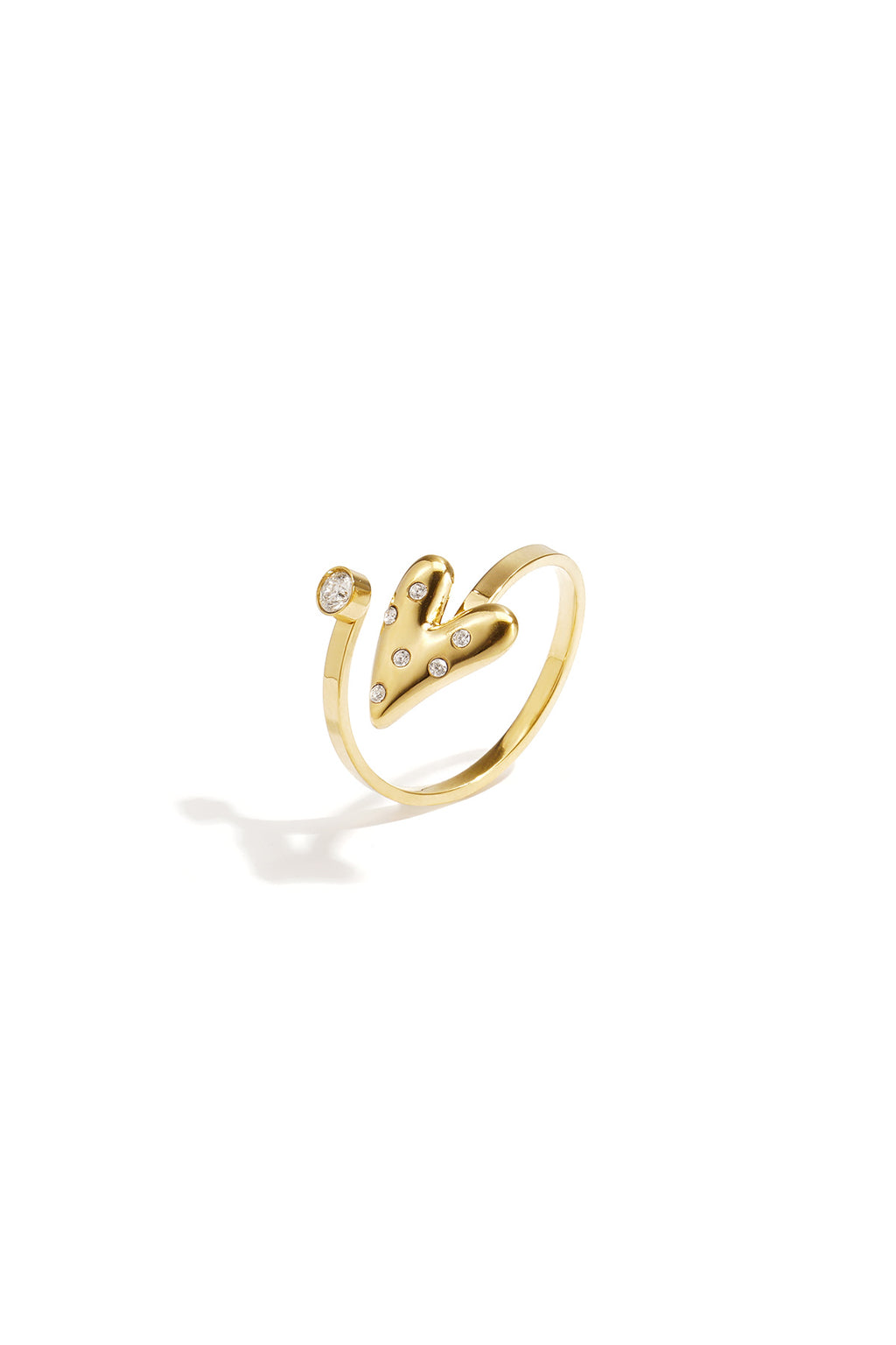 Minimalistische ringen van roestvrij staal met 14-karaats goudlaag, hartvormig, casual en eenvoudig ontwerp, damessieraden.