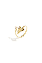 Minimalistische ringen van roestvrij staal met 14-karaats goudlaag, hartvormig, casual en eenvoudig ontwerp, damessieraden.