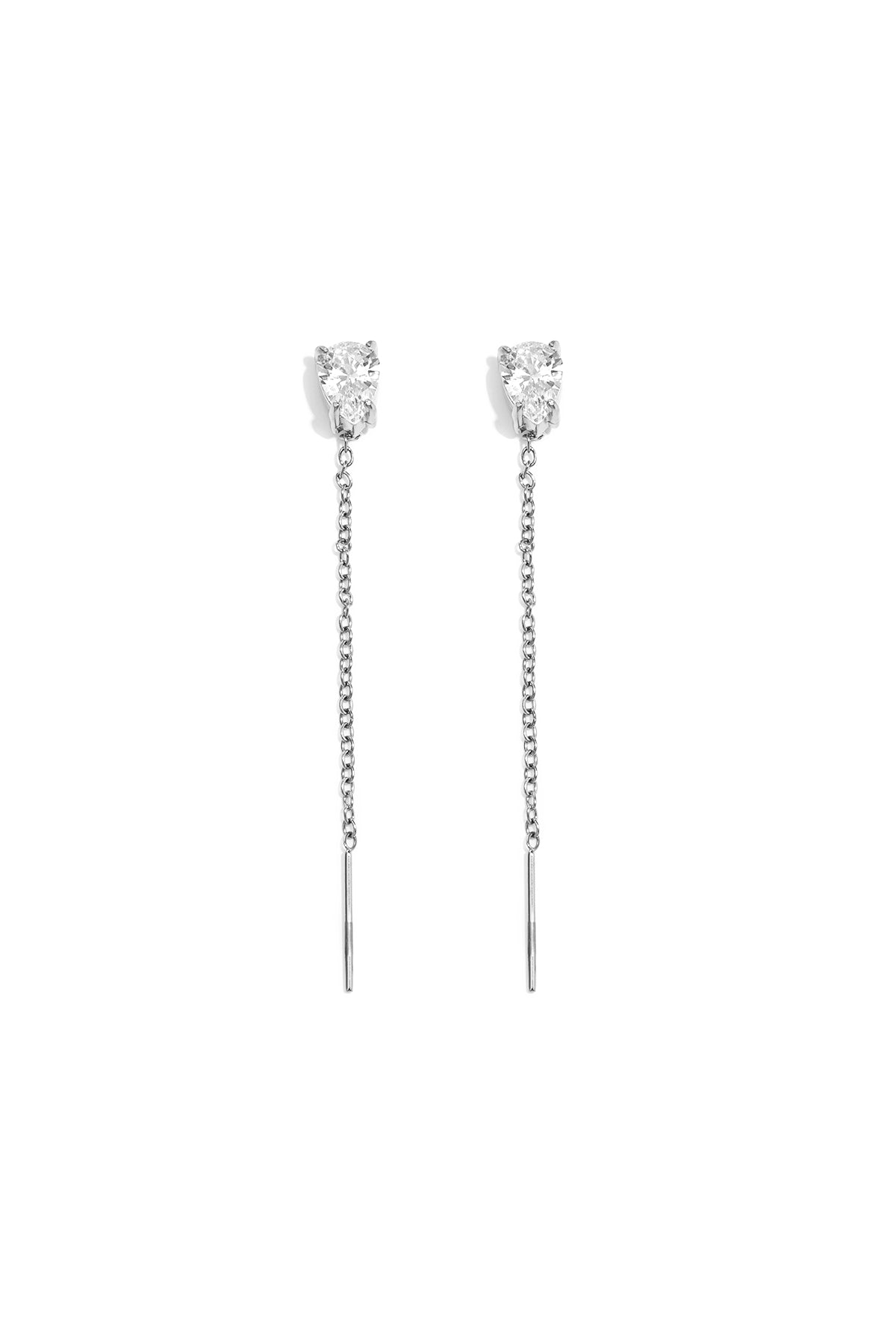 Oorbellen met hangertjes van roestvrij staal en ketting, elegante en eenvoudige serie voor dagelijks gebruik, damessieraden