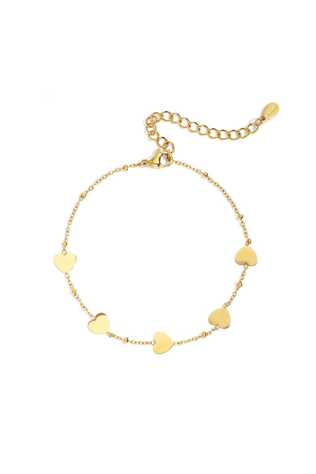 Roestvrijstalen kettingarmbanden met hart, casual, dagelijks, eenvoudig, serie, damessieraden