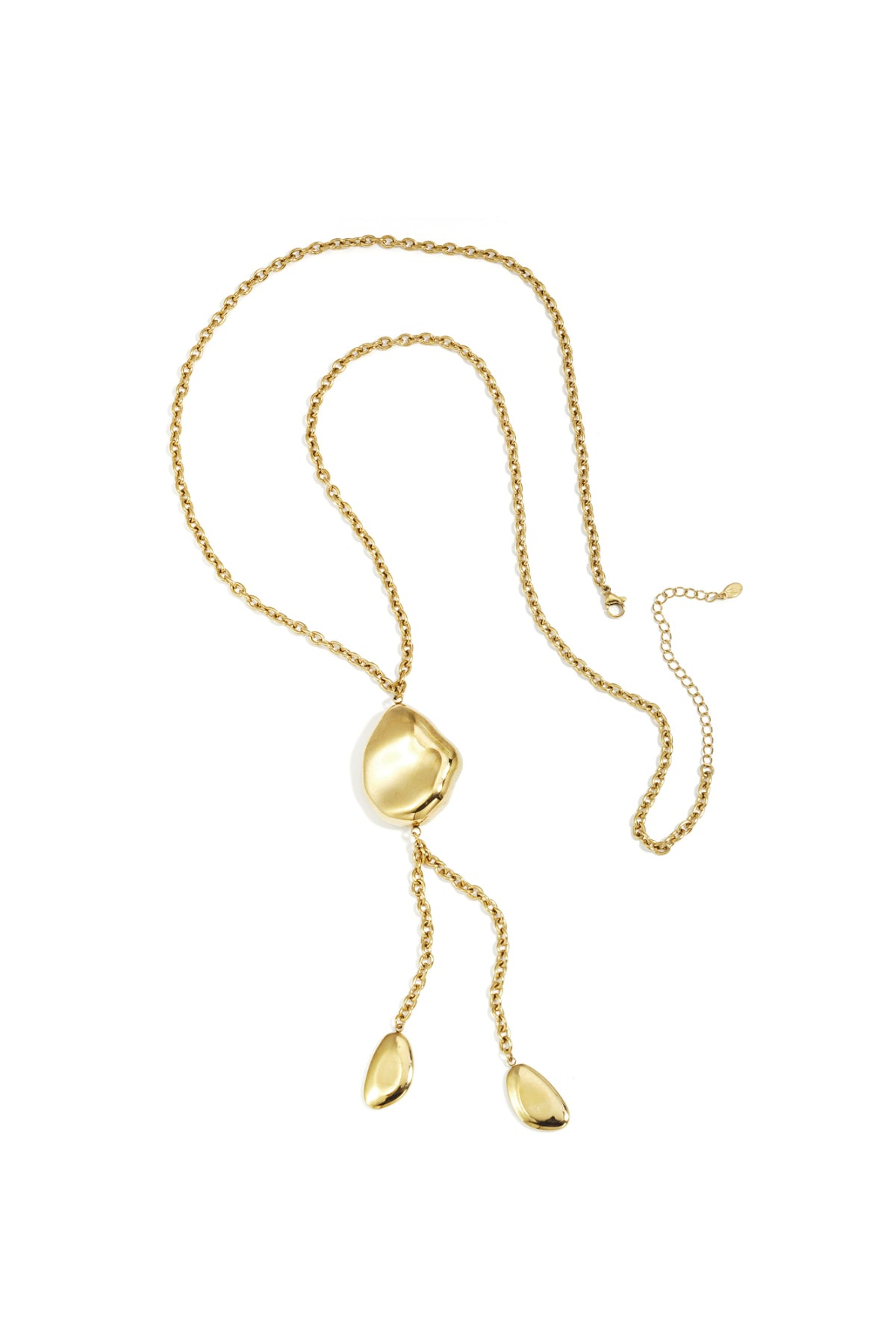 Lange ketting met kralen in organische vorm