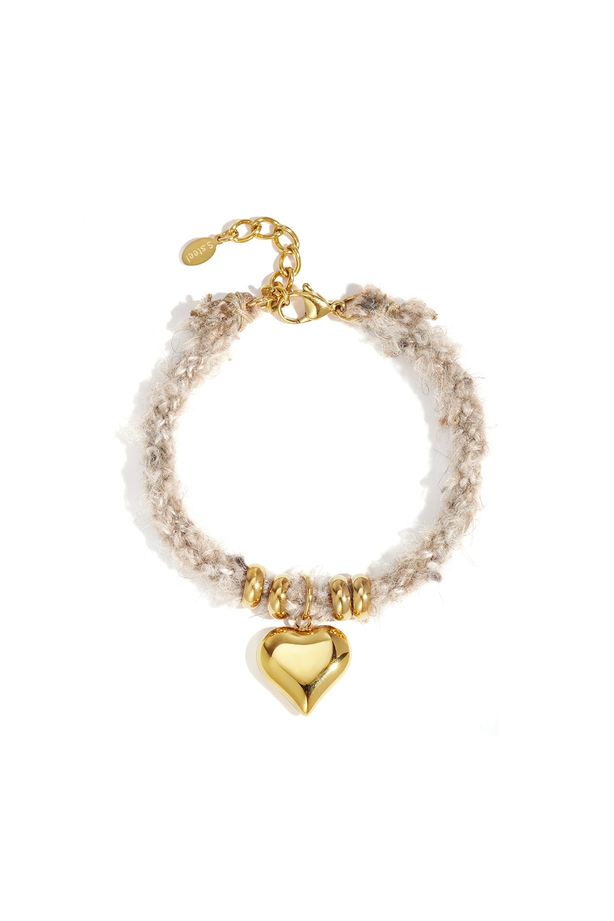 Charm Armbanden Hart - koffie bruin