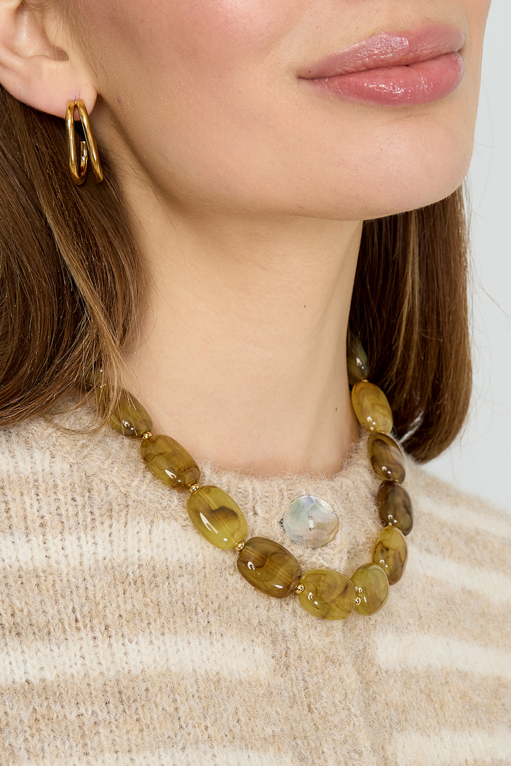 Ketting met squoval kralen