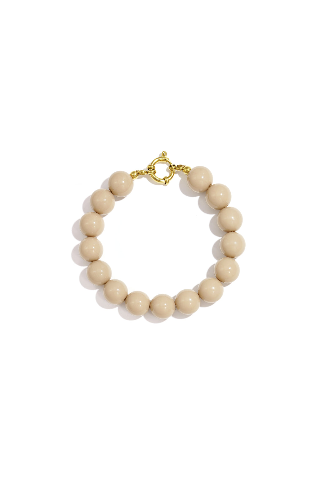 Armband met middelgrote kralen en sluiting aan de voorkant – 12 mm - kaki