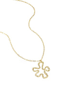Ketting met hangende bloemcharm - goud