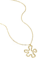 Ketting met hangende bloemcharm - goud