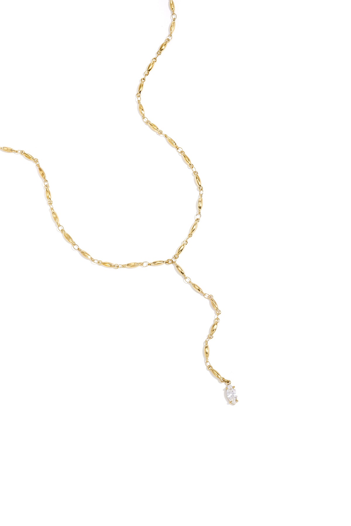 Ketting met hangende strasssteen - goud