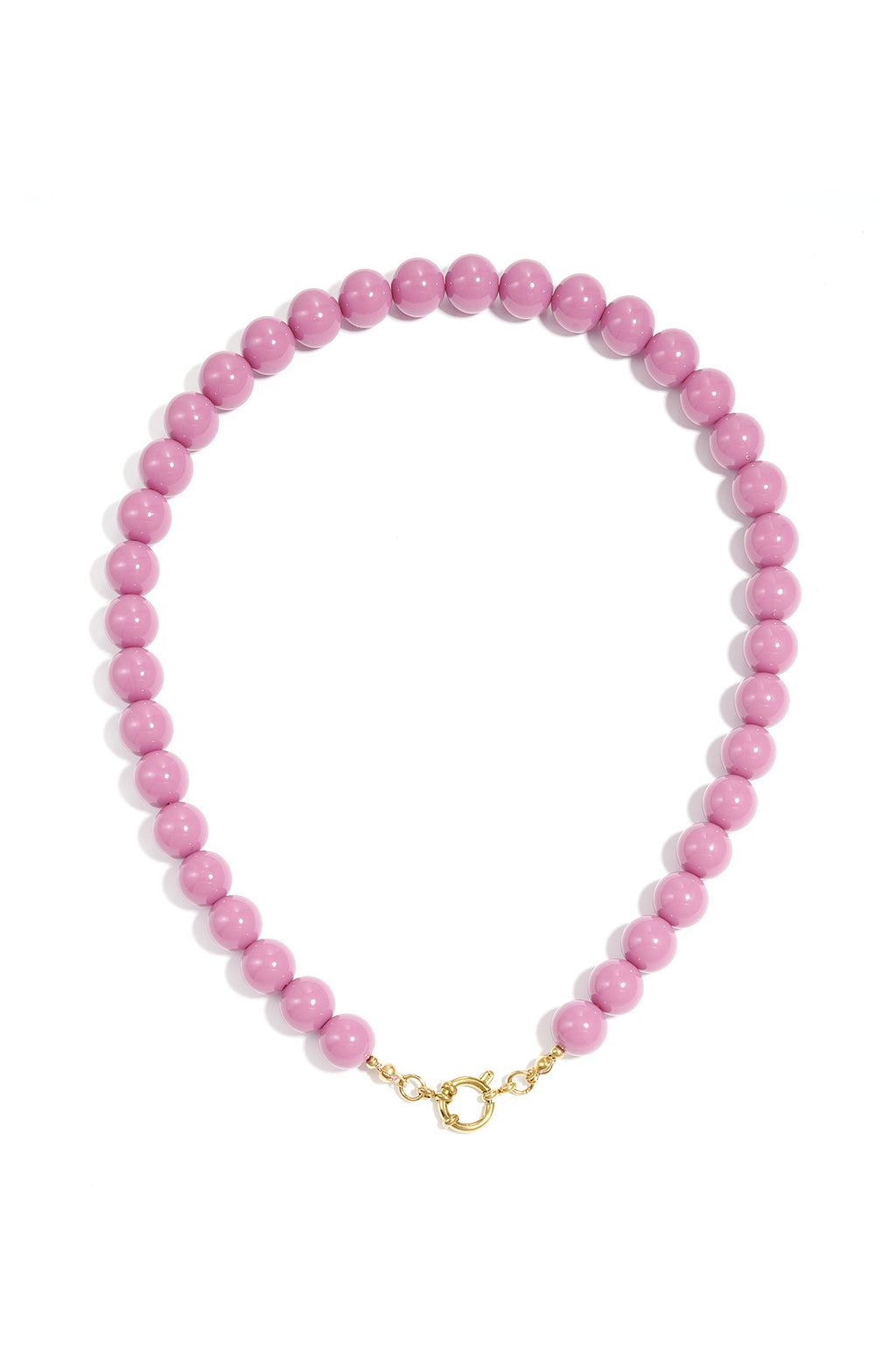 Kralenketting met sluiting aan de voorkant – 12 mm - roze