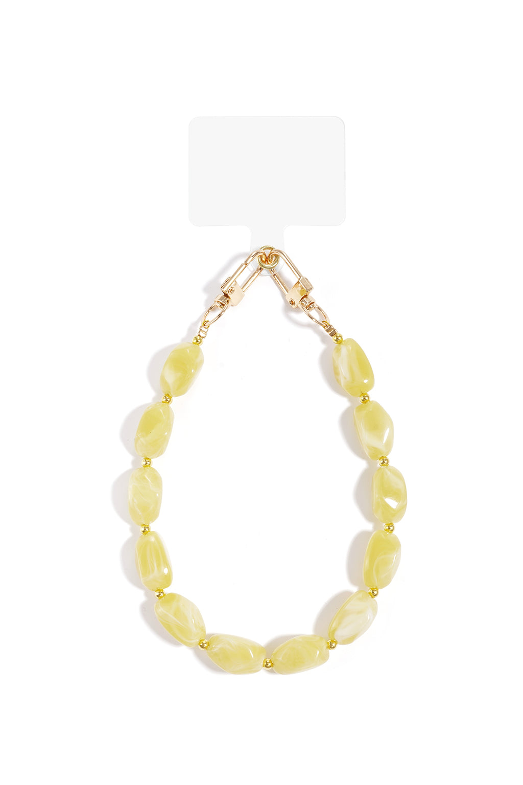 Telefoonkoord met kralen – Casual acryl – Dagelijks draagbaar - geel