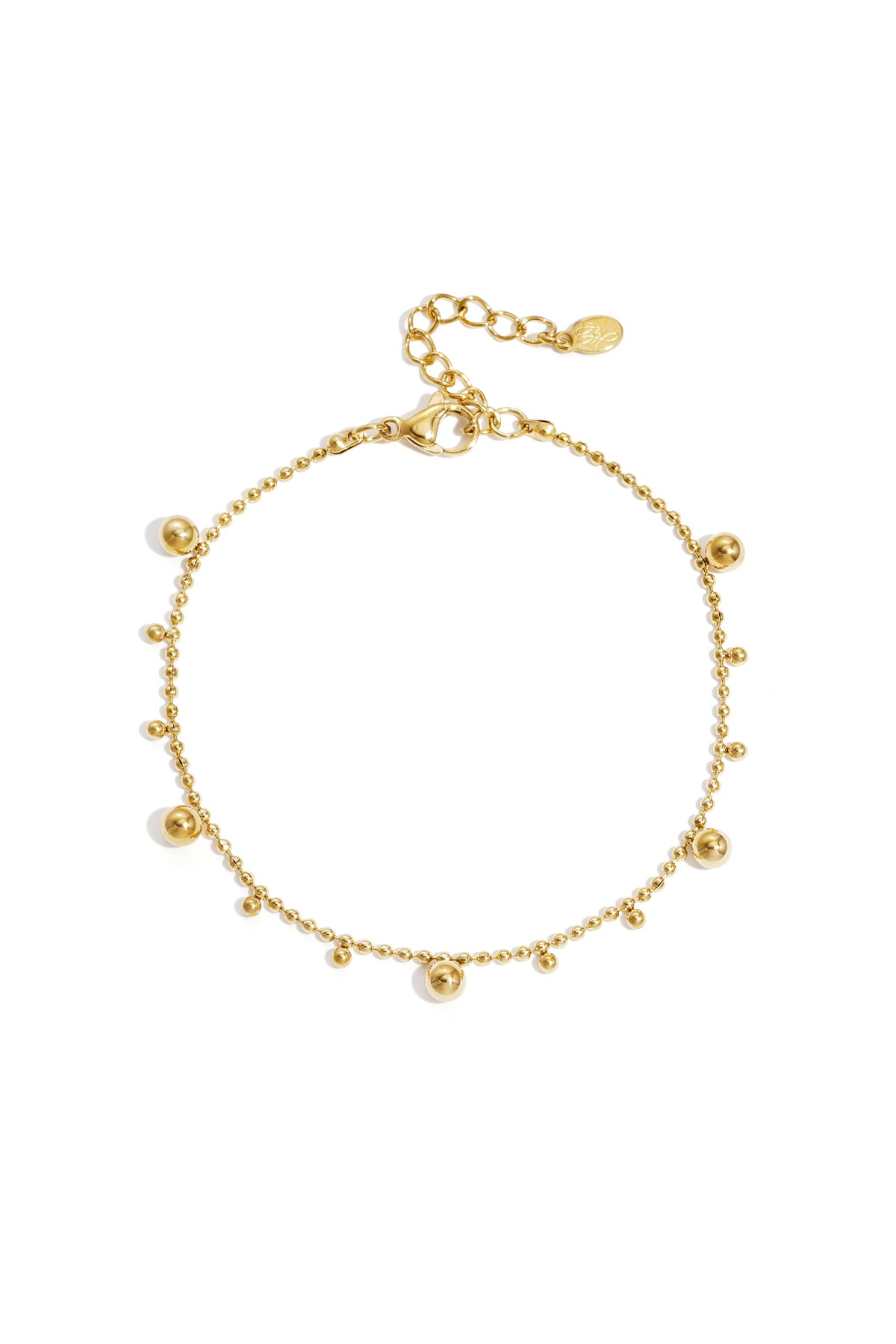 Bracelet with alternating balls - goud