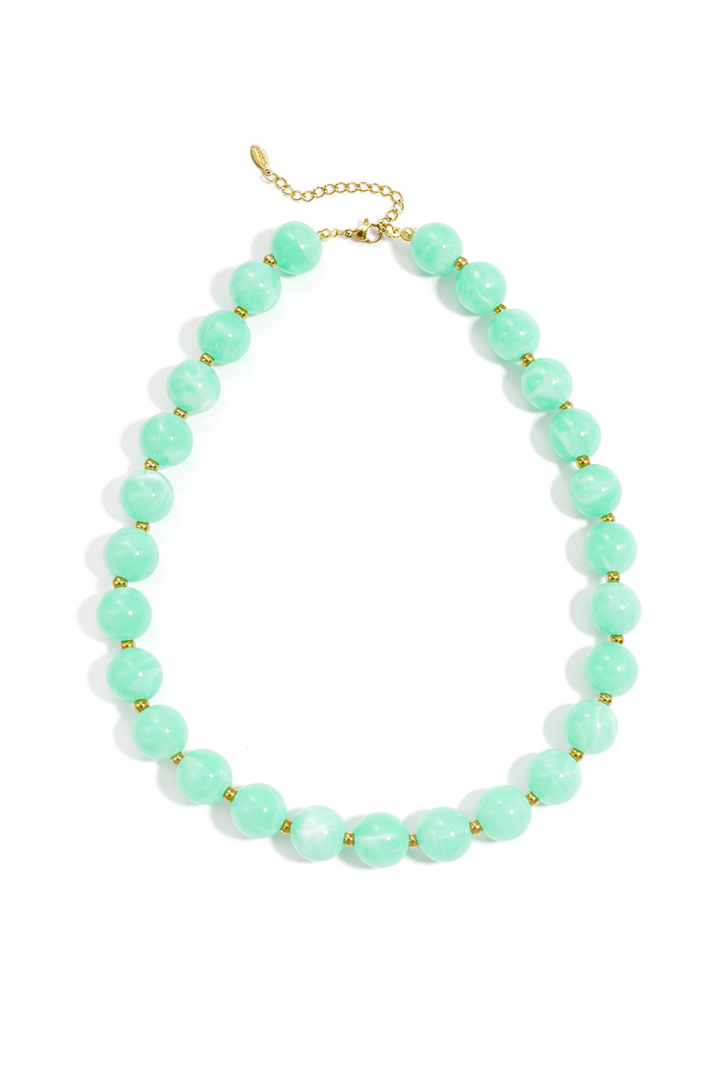 Kralenketting met goude kraaltjes 13.5mm