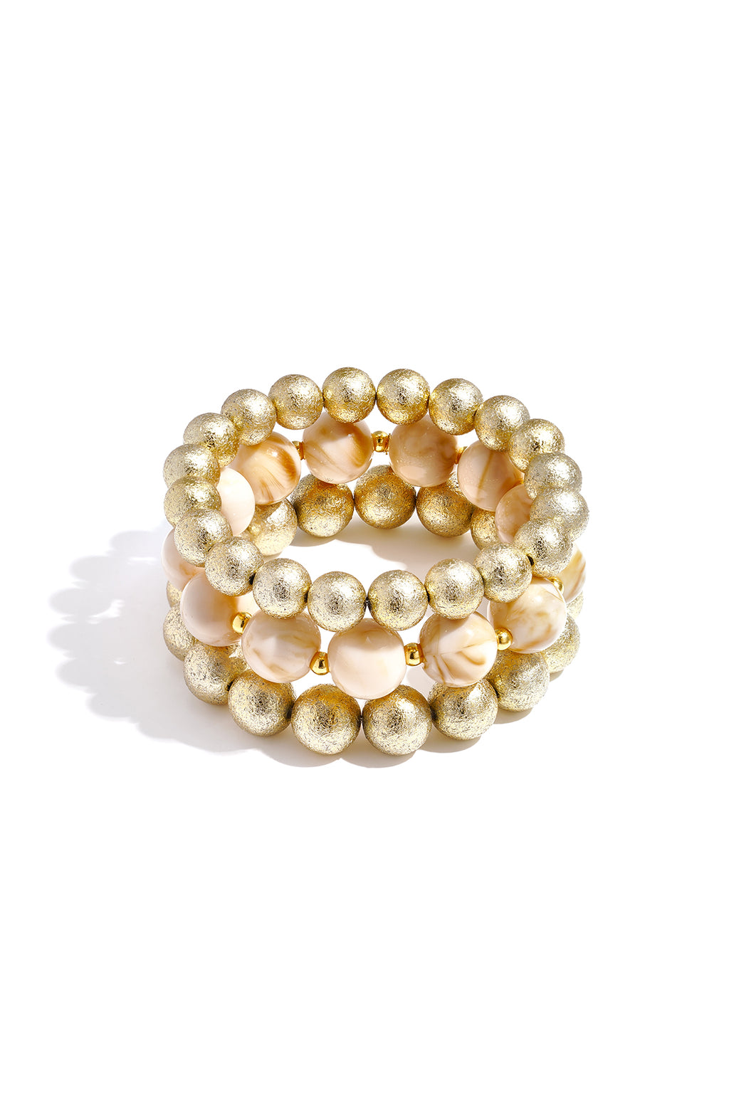 Armbanden set van 3 met kralen - kaki