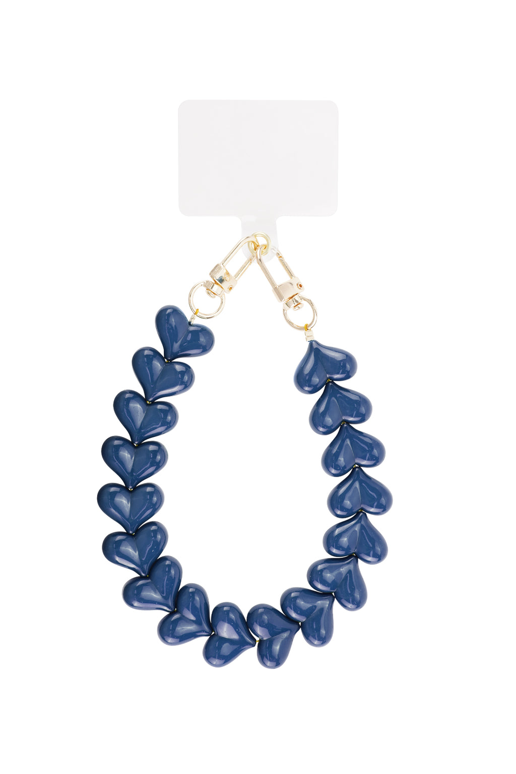 Telefoonketting met hartjes - donker blauw