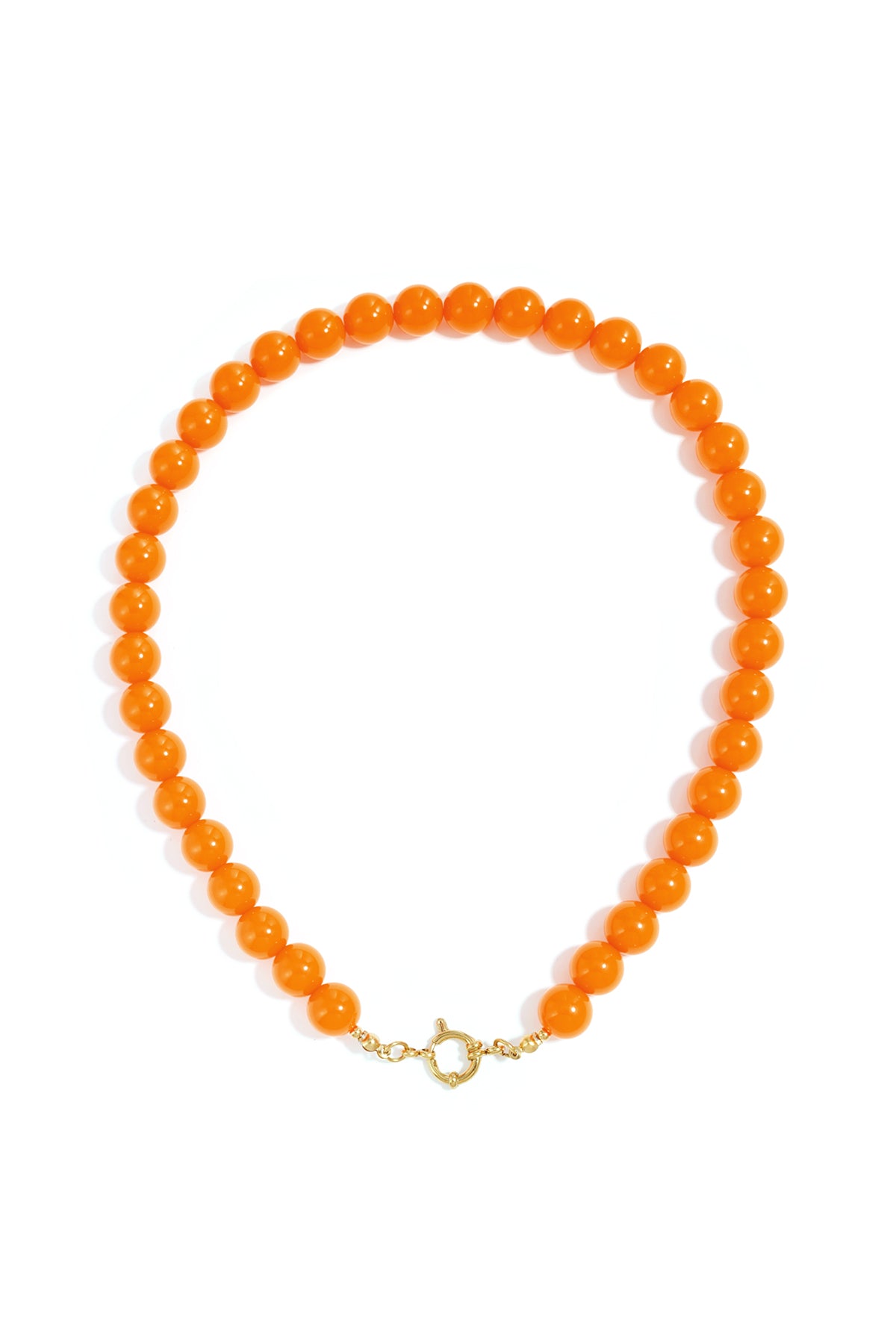 Kralenketting met sluiting aan de voorkant – 12 mm - oranje