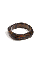 Elegant Brown Leopard Print Resin Bangle for Women