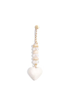 Tasbedels met hartje – Casual acryl – wit