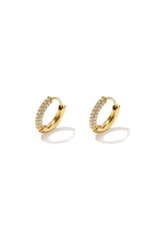 Elegant Rhinestone Hoop Earrings - Silver & Gold
