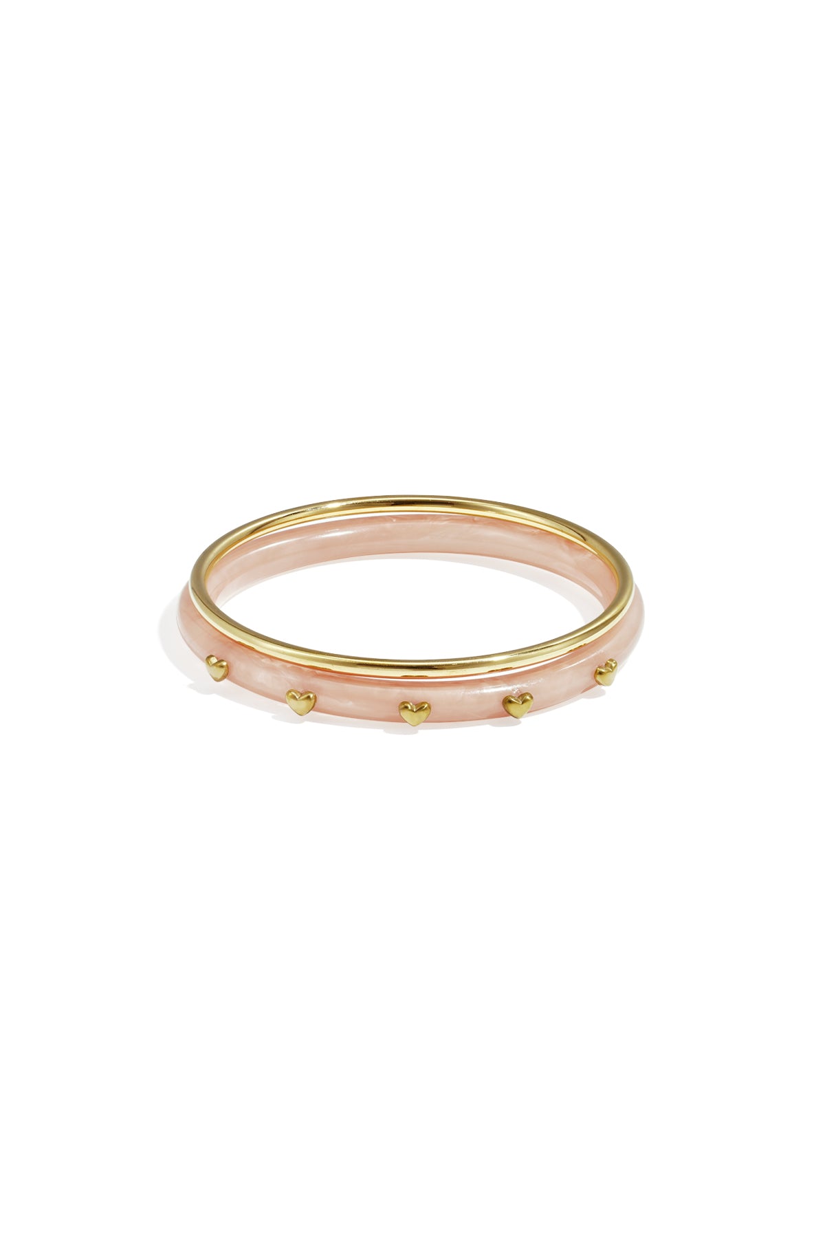 Armbanden set met hartdetail - licht oranje