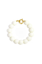 Armband met grote kralen en sluiting aan de voorkant - wit