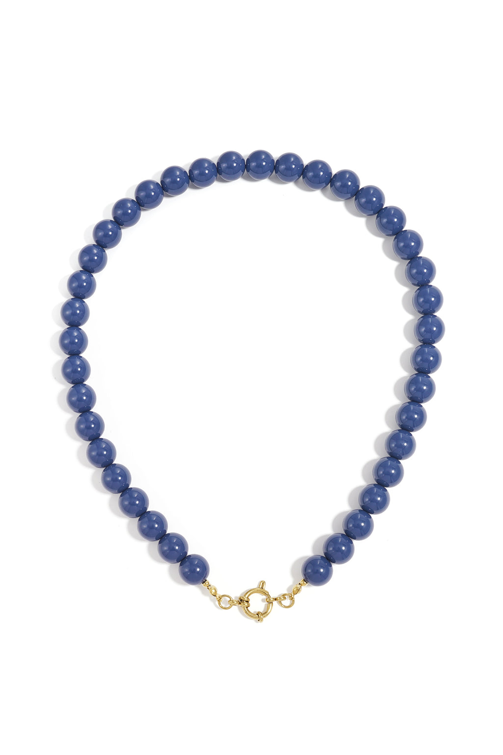 Kralenketting met sluiting aan de voorkant – 12 mm - donker blauw