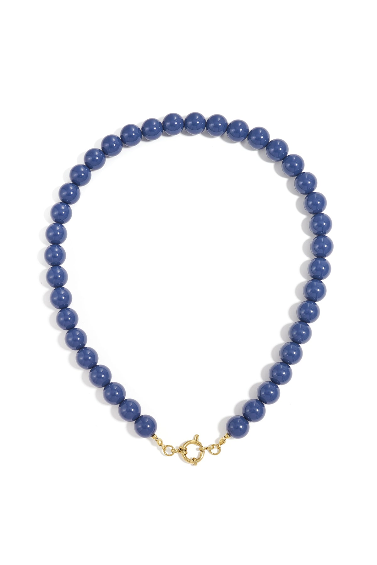 Kralenketting met sluiting aan de voorkant – 12 mm - donker blauw