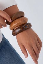 Houten armbanden met onregelmatige vorm, eenvoudige, alledaagse serie, damessieraden