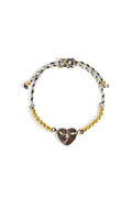 Polyester kralen armbanden hart - grijs