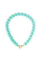 Ketting met grote kralen en sluiting aan de voorkant – 15 mm - turkoois