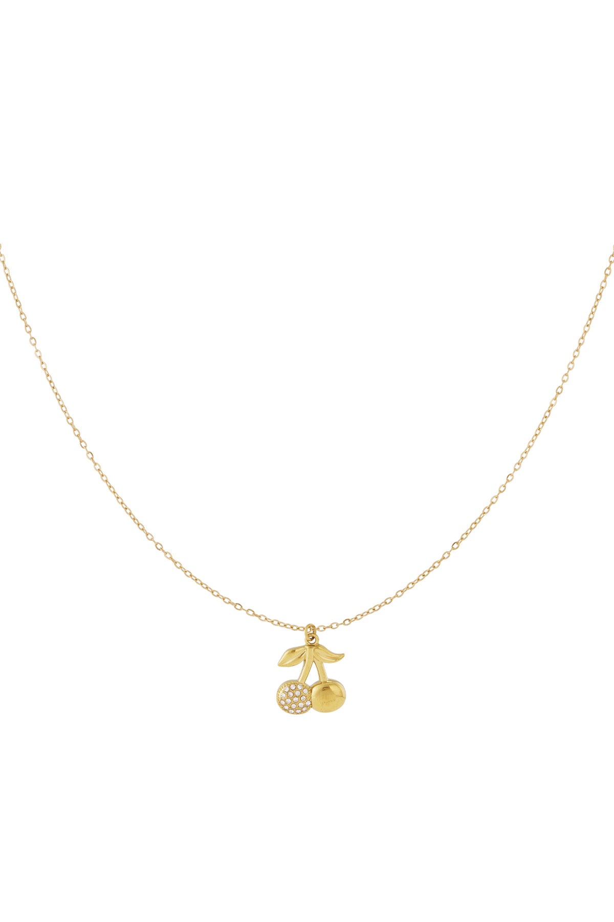 Glitter kersen ketting - goud