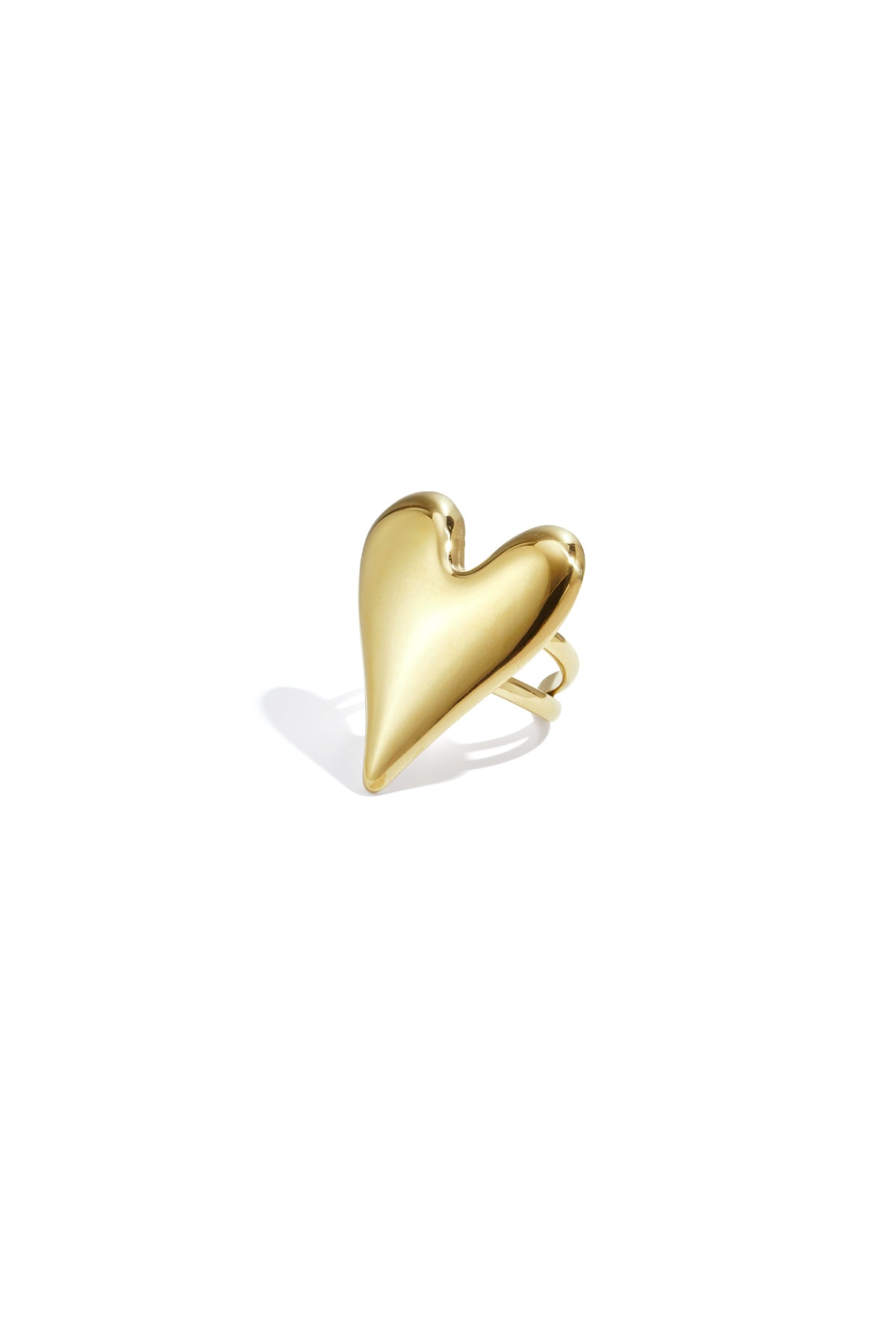 Statement ring met groot hart - goud