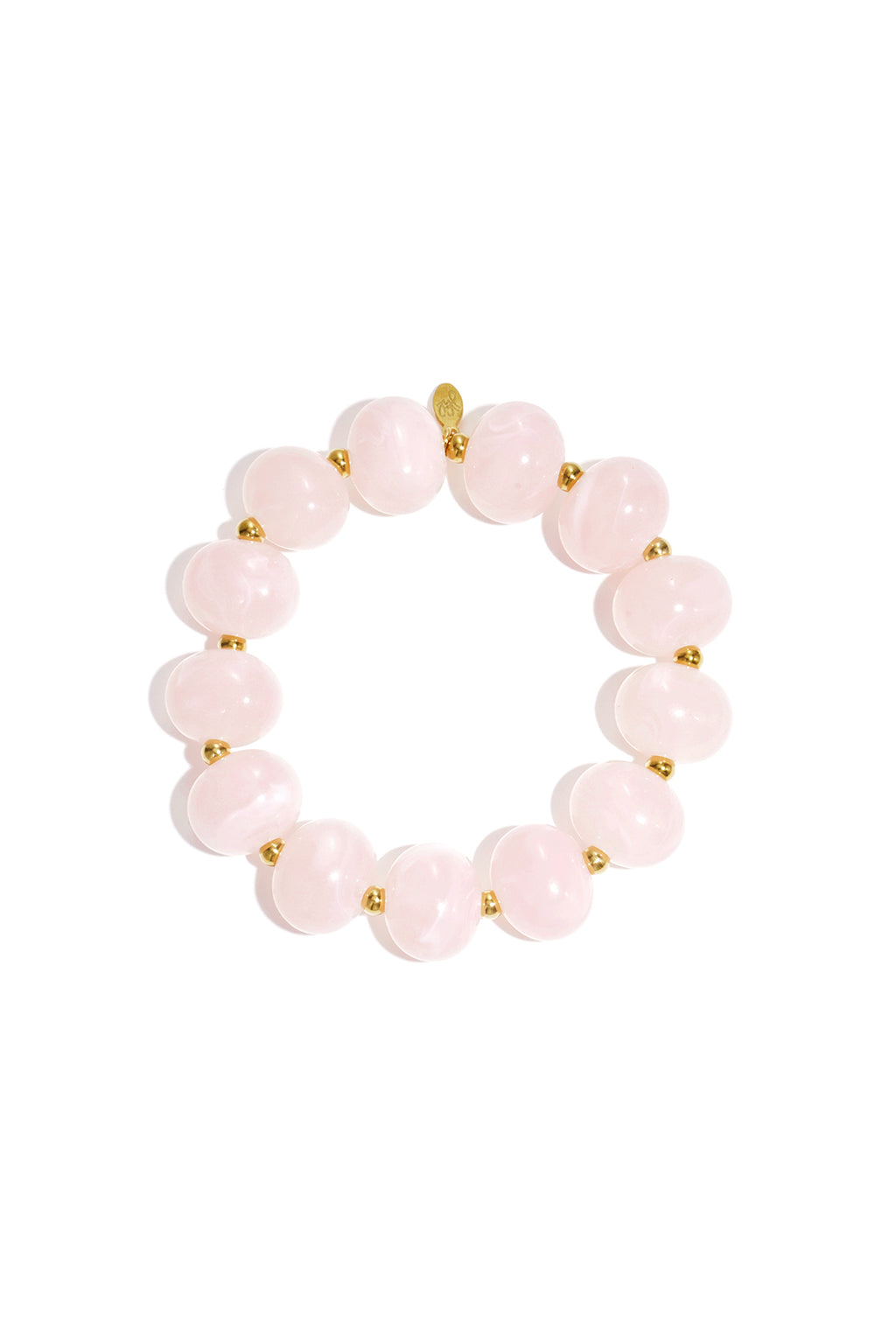 Elastieke kralenarmband met grote kralen - roze