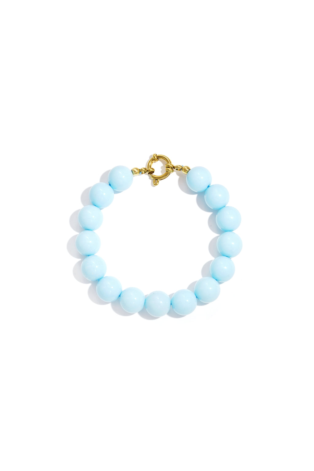 Armband met middelgrote kralen en sluiting aan de voorkant – 12 mm - blauw