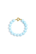 Armband met middelgrote kralen en sluiting aan de voorkant – 12 mm - blauw