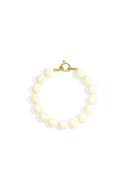 Armband met middelgrote kralen en sluiting aan de voorkant – 12 mm - wit