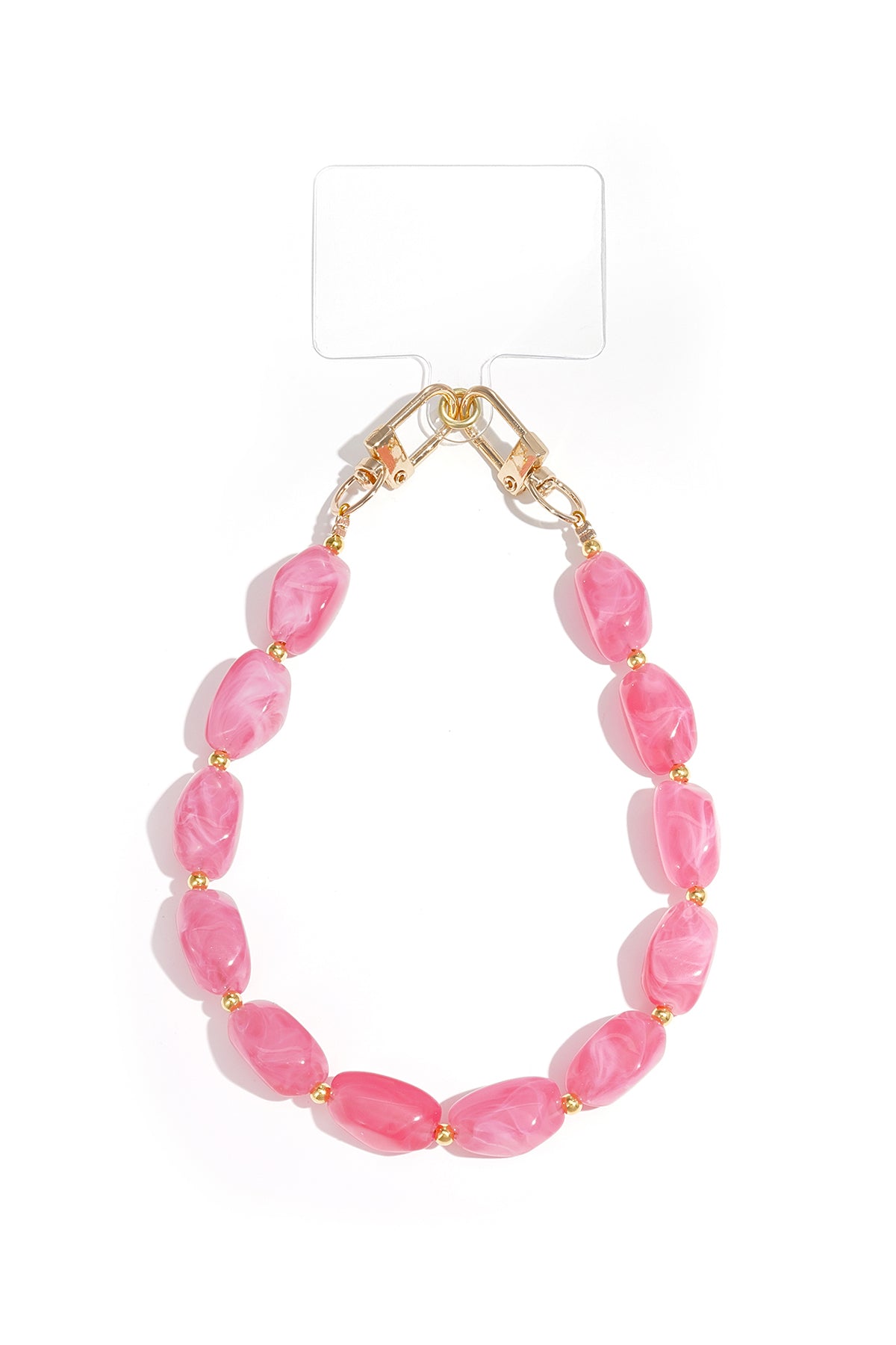 Telefoonkoord met kralen – Casual acryl – Dagelijks draagbaar - roze