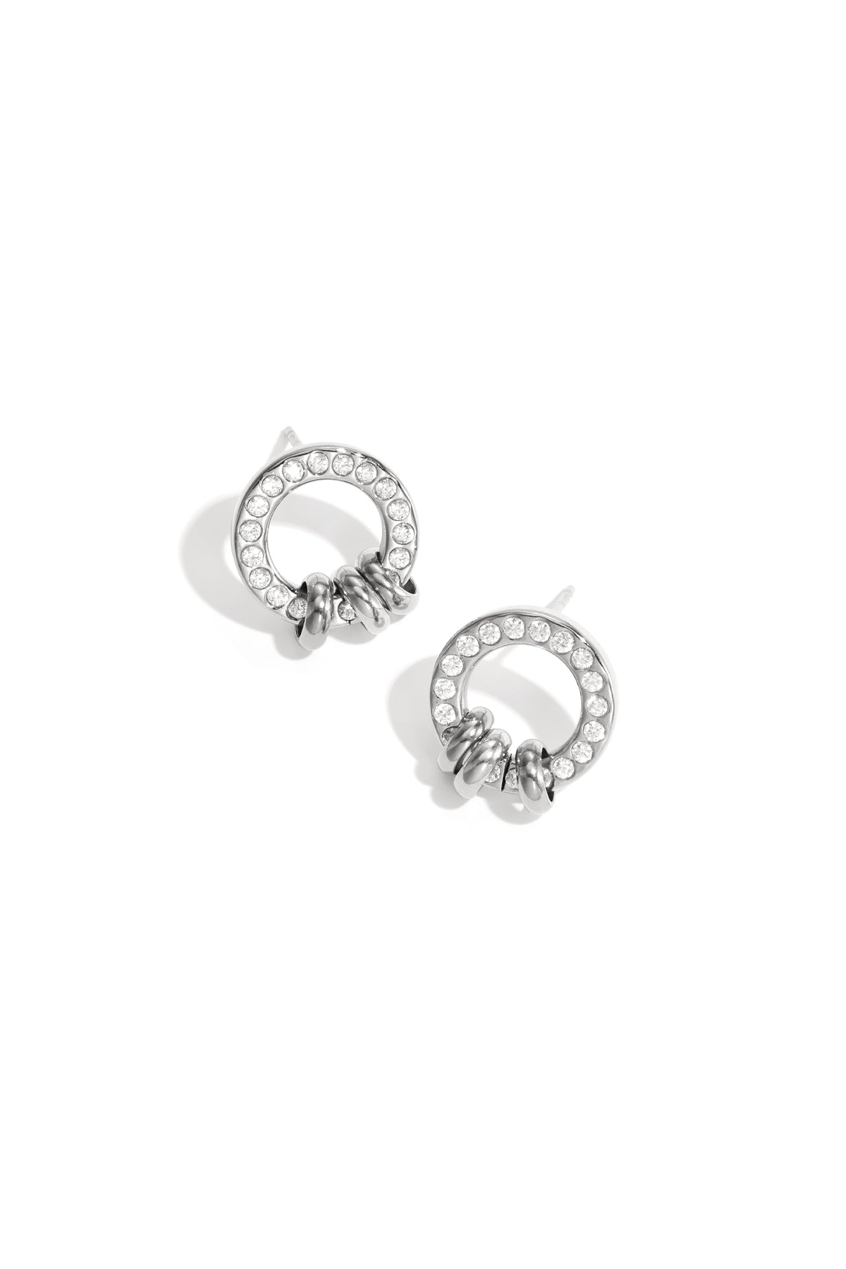 Oorknopjes met elegante ringetjes - zilver