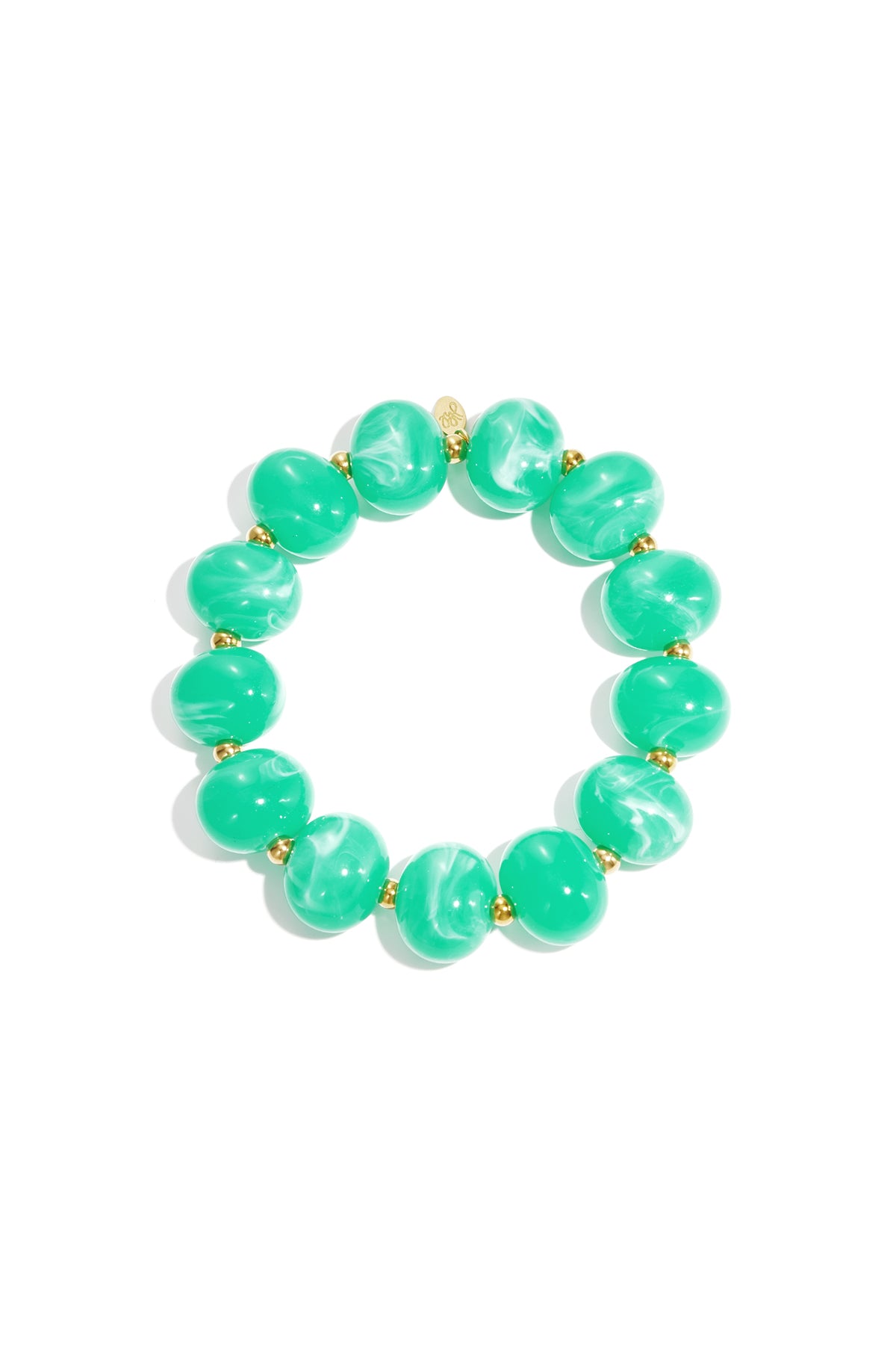 Elastieke kralenarmband met grote kralen - groen