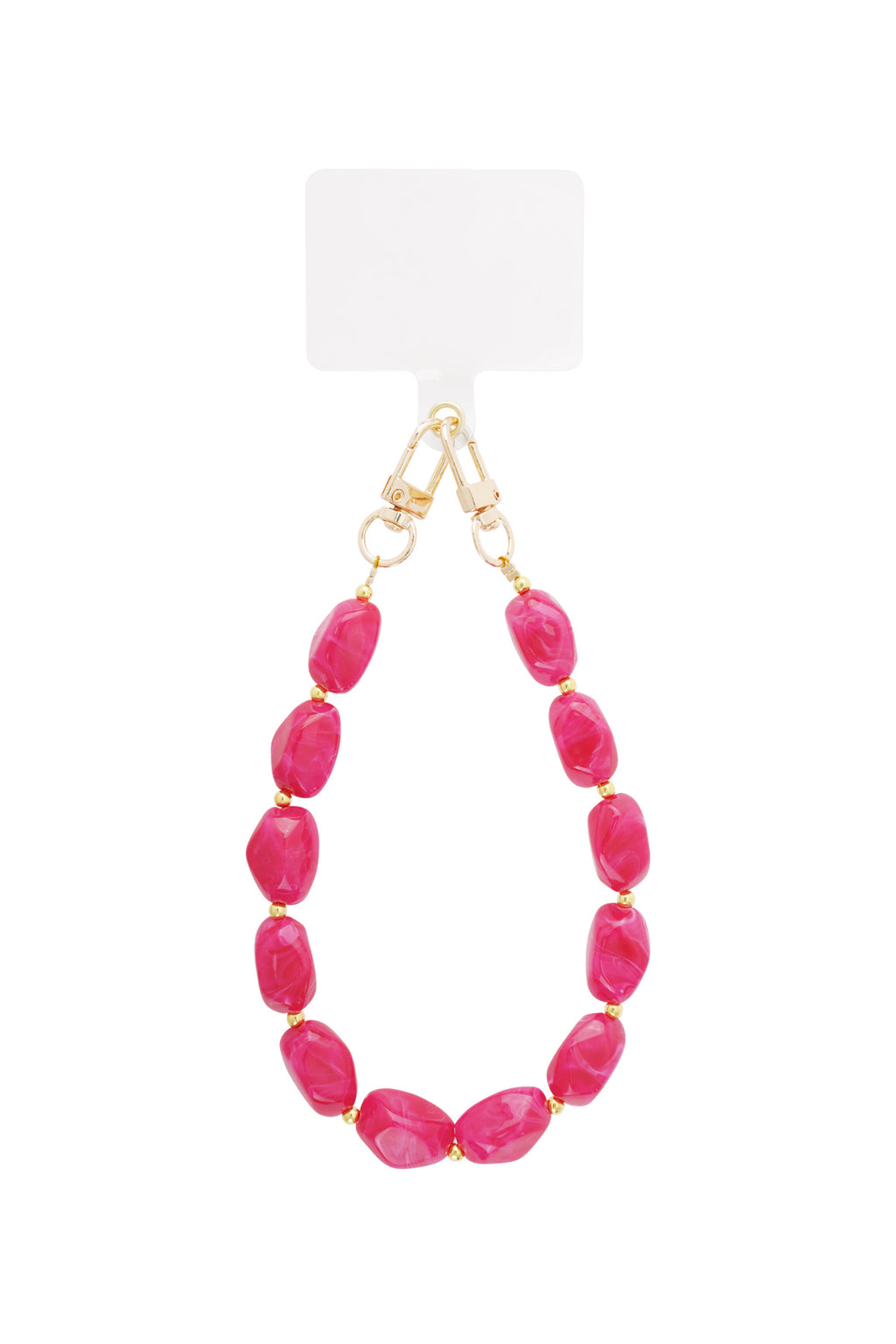 Telefoonkoord met kralen – Casual acryl – Dagelijks draagbaar - donker roze