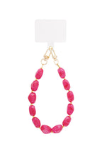 Telefoonkoord met kralen – Casual acryl – Dagelijks draagbaar - donker roze