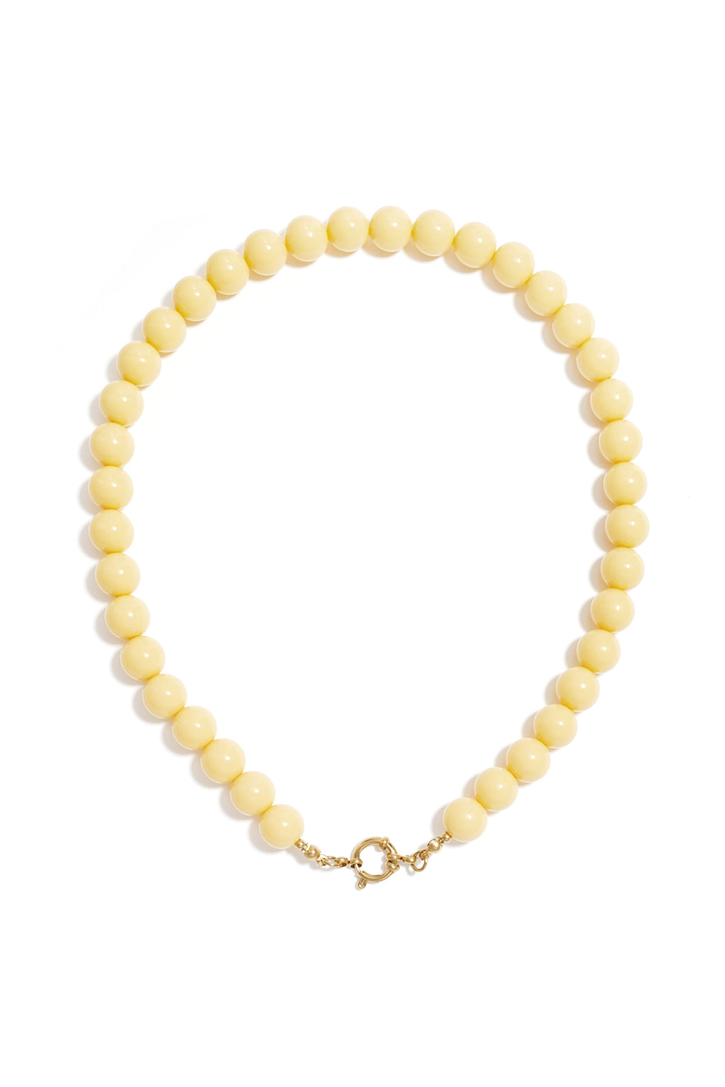 Kralenketting met sluiting aan de voorkant – 12 mm - geel