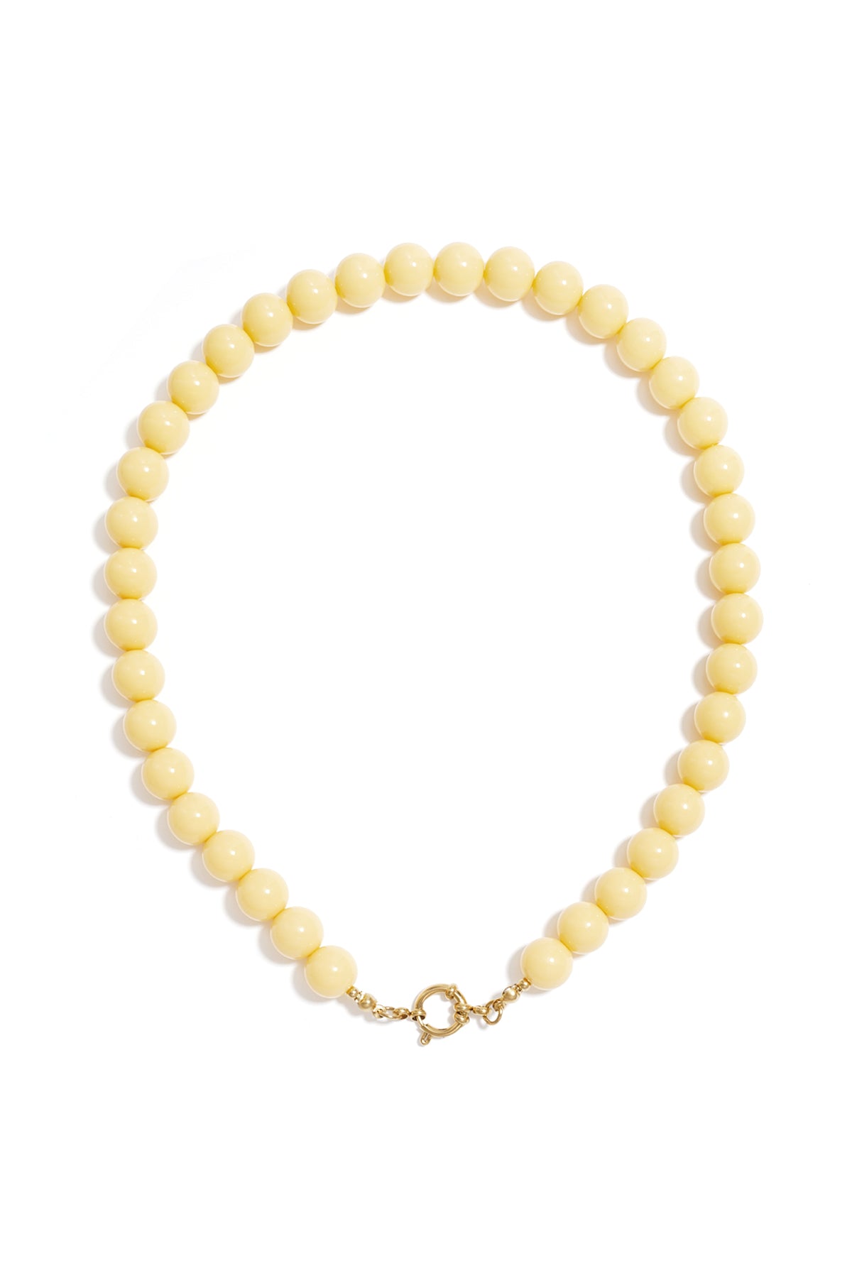 Kralenketting met sluiting aan de voorkant – 12 mm - geel