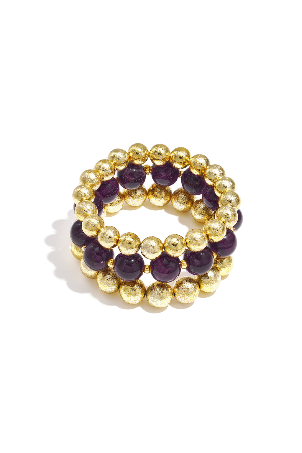 Armbanden set van 3 met kralen - bruin